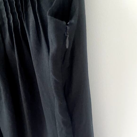 Vineyard Vines Black Linen Pintuck Cisco Swing Dress Sz 8 - Picture 4 of 6